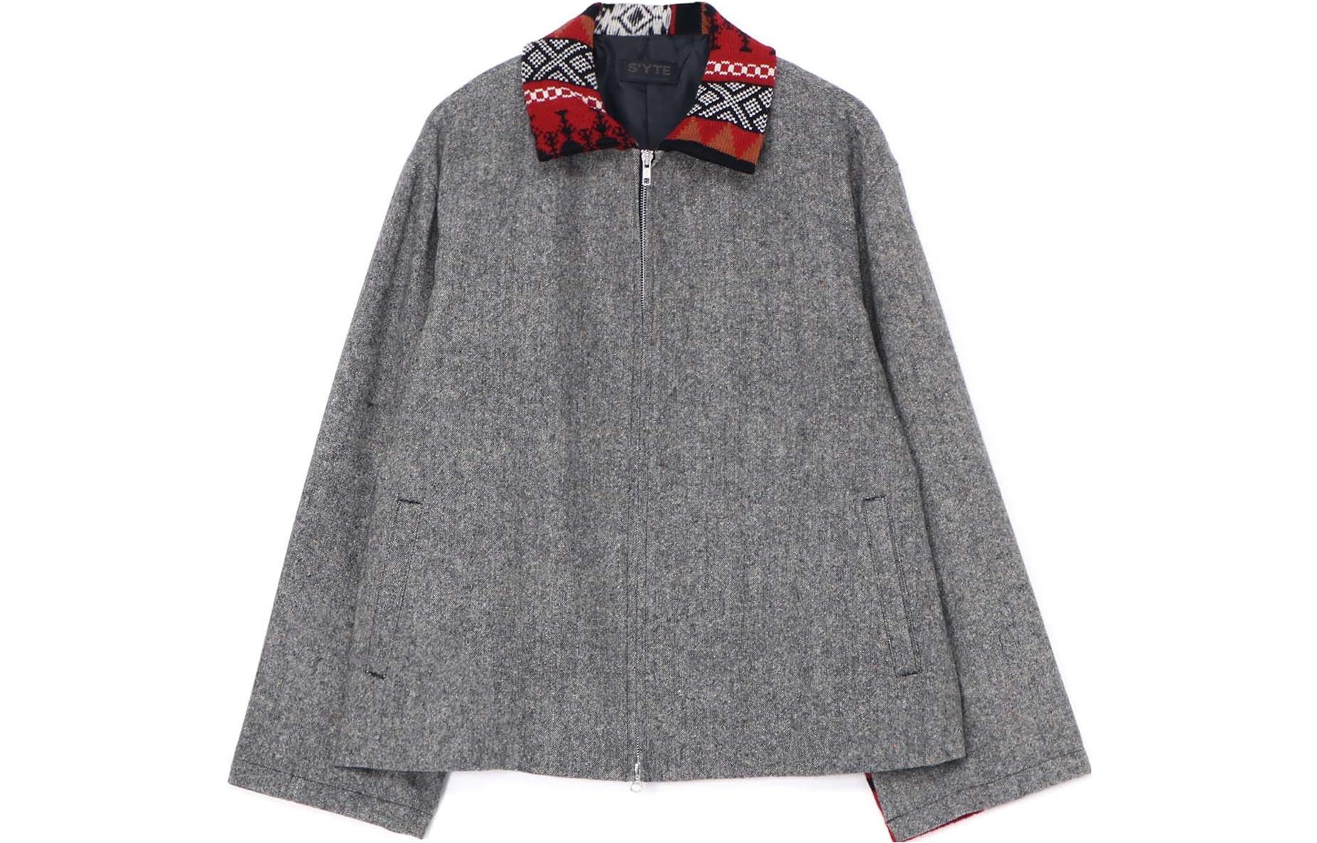 Yohji Yamamoto S'YTE Patchwork Zip Knit Loose Jacket Unisex - Gray UV-Y11-819-1