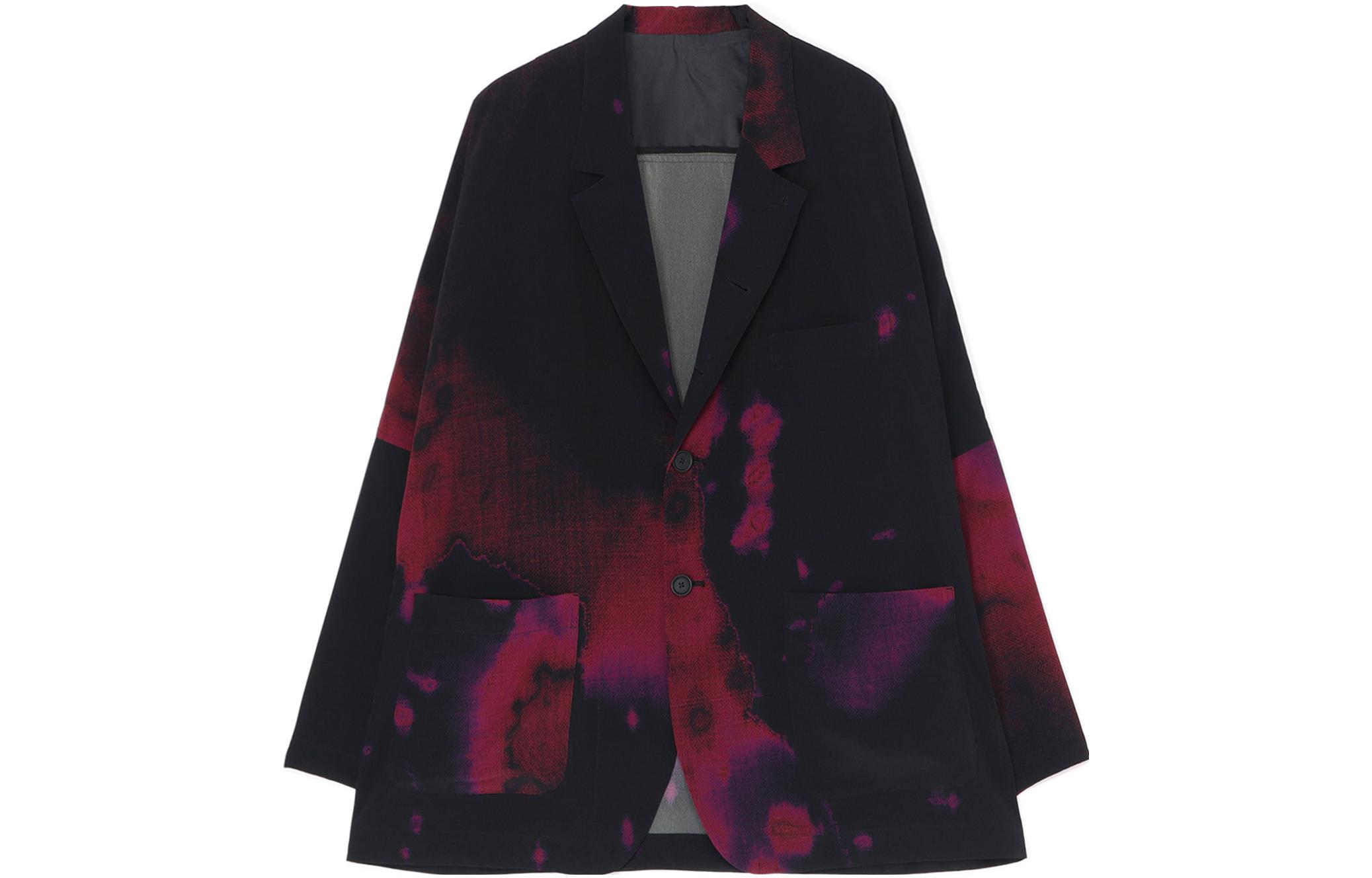Yohji Yamamoto S'YTE Relaxed Spray Print Anti-Wrinkle Jacket Unisex Black/Red UI-J15-914-1-03