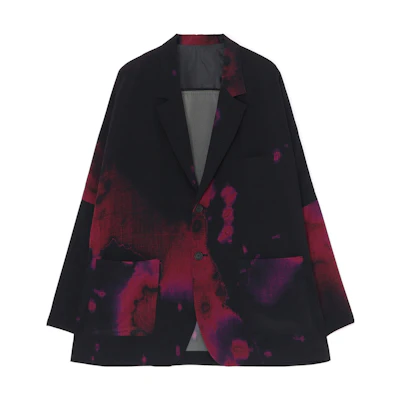 Yohji Yamamoto S'YTE Relaxed Spray Print Anti-Wrinkle Jacket Unisex Black/Red UI-J15-914-1-03