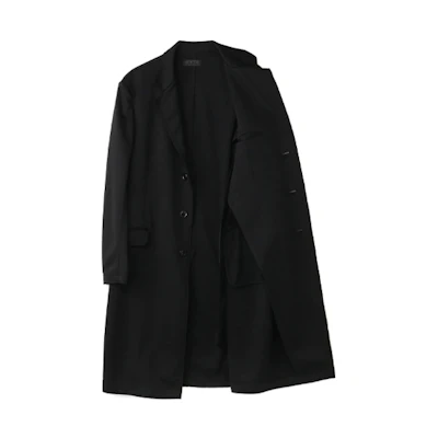 Yohji Yamamoto S'YTE SS22 Black Mid-Length Collared Jacket Unisex UT-J43-901-1