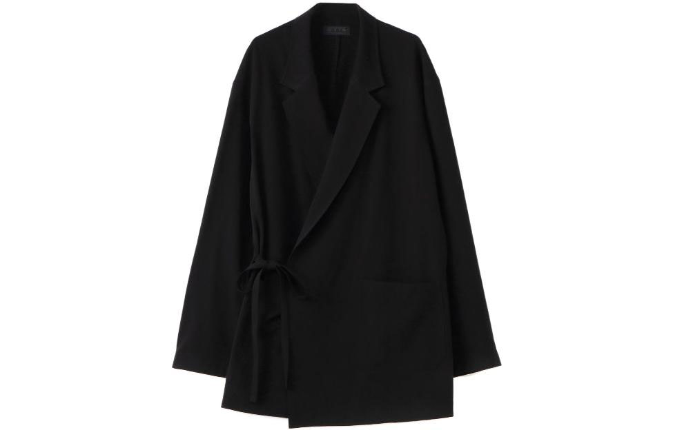 Yohji Yamamoto S'YTE SS22 Unisex Black Wrap-Style Casual Tailored Jacket UM-J35-912-1