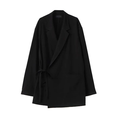 Yohji Yamamoto S'YTE SS22 Unisex Black Wrap-Style Casual Tailored Jacket UM-J35-912-1