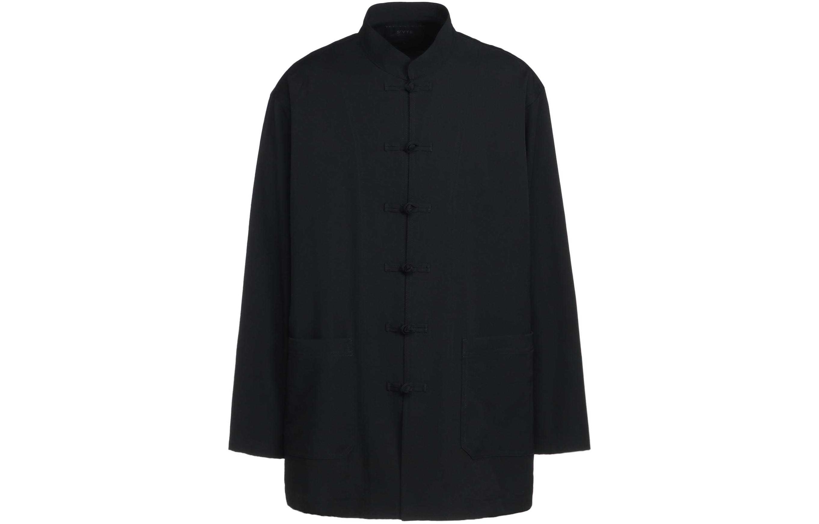 Yohji Yamamoto S'YTE SS24 Black Unisex Casual Loose-Fit Mandarin Collar Jacket UY-J10-101-1