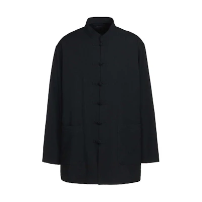 Yohji Yamamoto S'YTE SS24 Black Unisex Casual Loose-Fit Mandarin Collar Jacket UY-J10-101-1