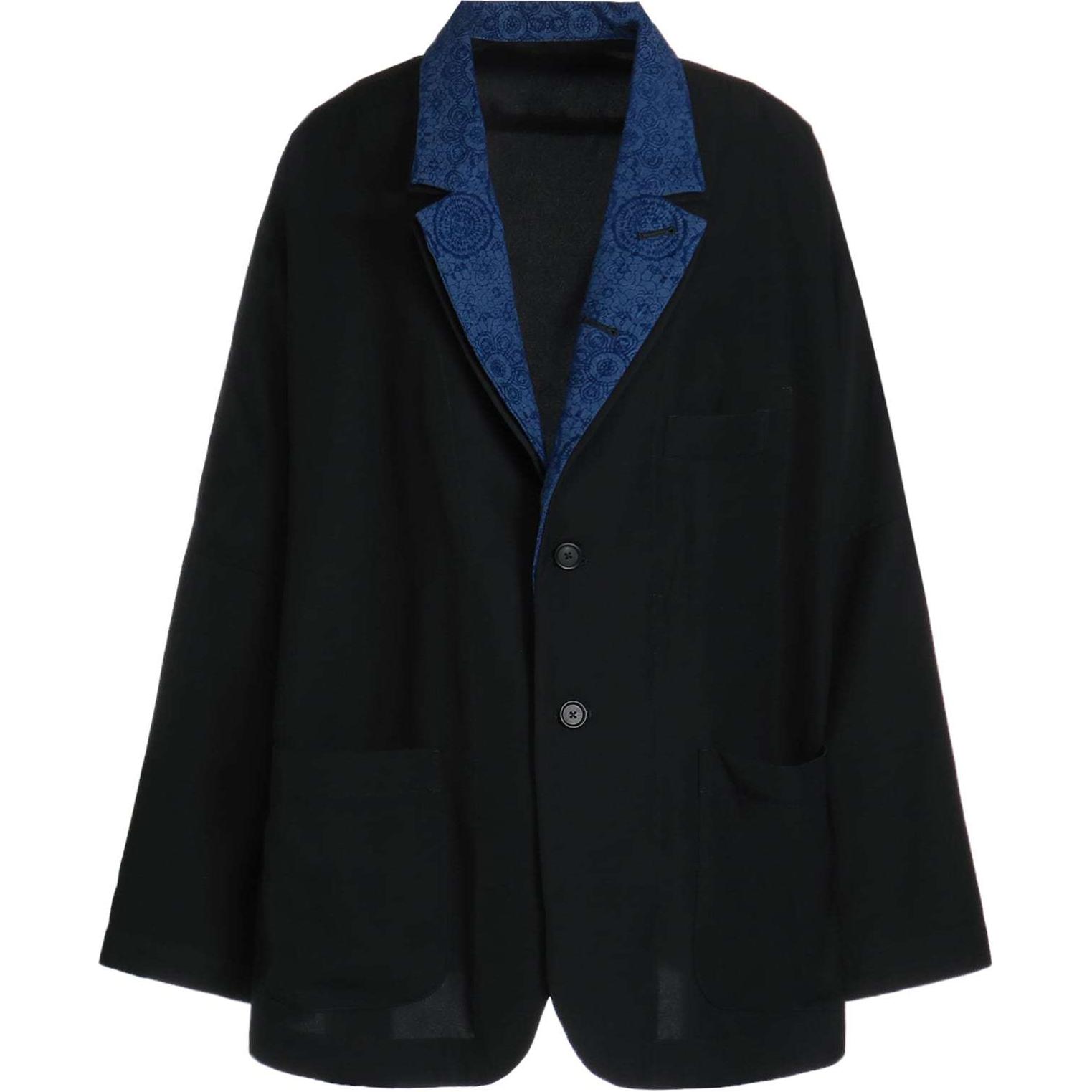Yohji Yamamoto S'YTE SS24 Casual Long Sleeve Button Jacket Unisex Navy Blue UY-J08-800-1