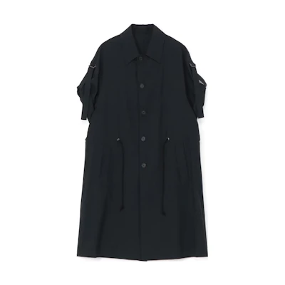 Yohji Yamamoto S'YTE Unisex Loose Fit Black Short Sleeve Mid-Length Jacket UI-C01-100-1-02