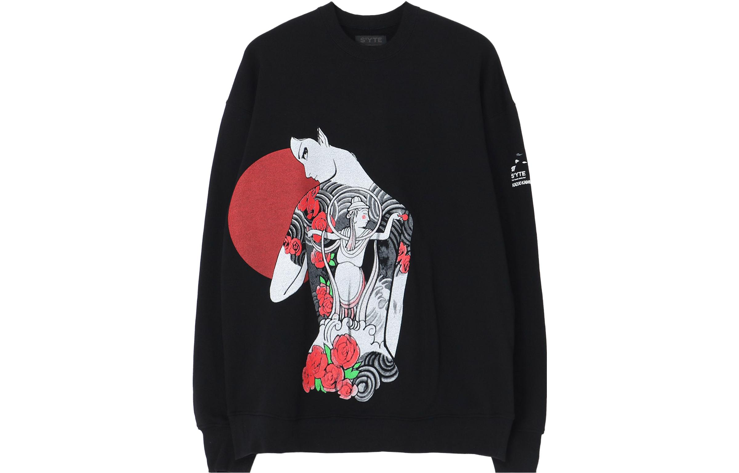 Yohji Yamamoto S'YTE x KAZUO FW23 Comic Graphic Crewneck Sweatshirt Black Unisex UI-T36-020-1