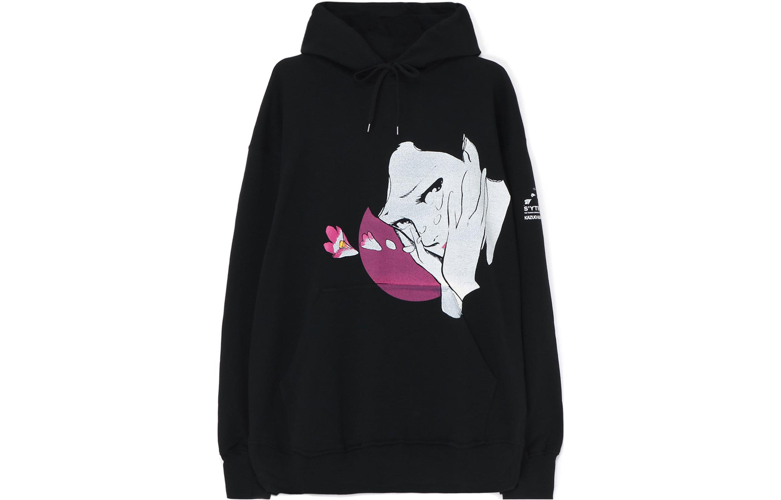 Yohji Yamamoto S'YTE KAZUO FW23 Comic Portrait Hoodie Black Unisex UI-T35-020-1