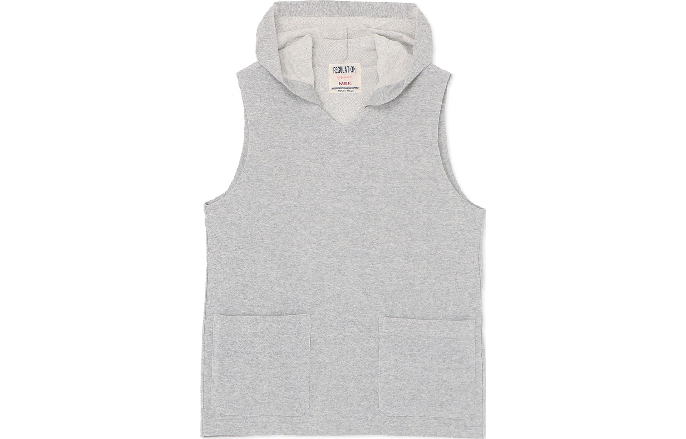 Yohji Yamamoto Sleeveless Solid Color Hoodie - Gray HZ-T55-087-1-01