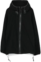 Yohji Yamamoto Solid Black Hooded Drawstring Zip Pocket Jacket YX-Y41-941-1-04 Yohji Yamamoto Solid Black Hooded Drawstring Zip Pocket Jacket YX-Y41-941-1-04