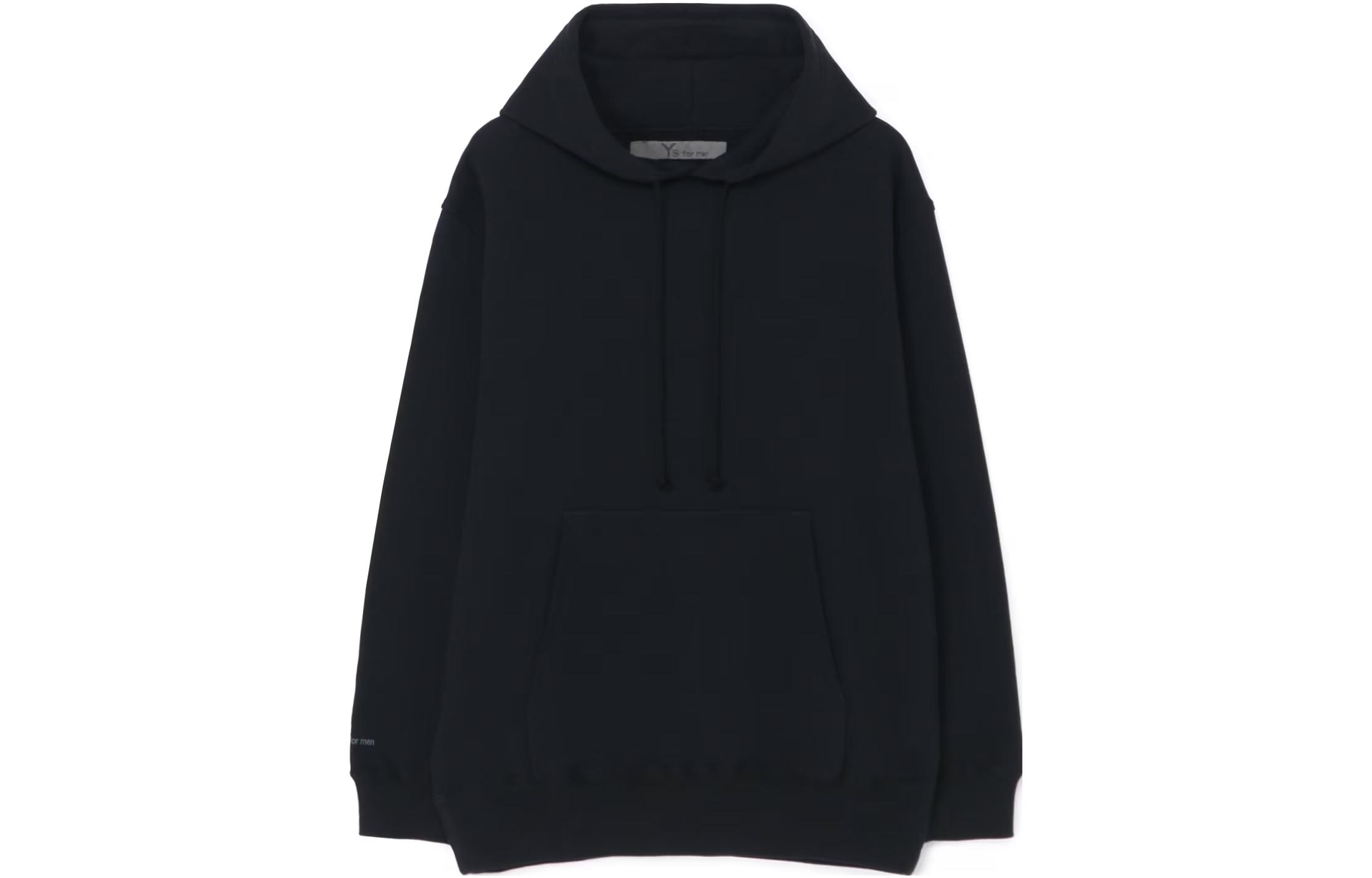 Yohji Yamamoto Solid Black Pullover Hoodie for Men MJ-T49-084-1