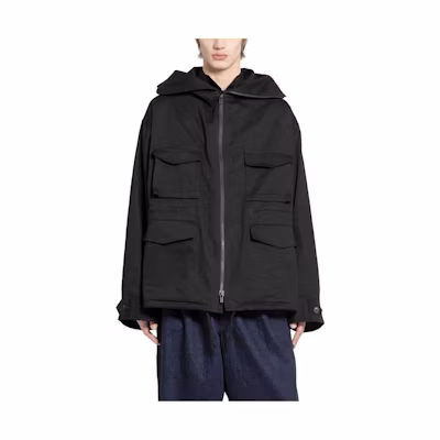 Yohji Yamamoto Solid Black Zip-Up Jacket HJ-Y04-046