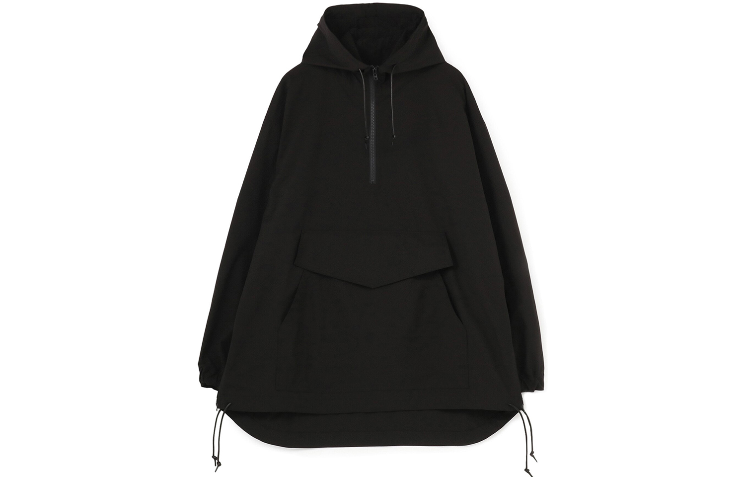 Yohji Yamamoto Solid Color Half-Zip Hooded Jacket Unisex UU-Y58-900-1