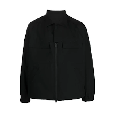 Yohji Yamamoto Solid Color Zip-Up Collar Jacket H63045