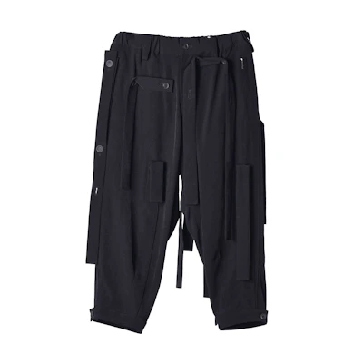 Yohji Yamamoto SS21 Button Strap Casual Pants Black ND-P52-500