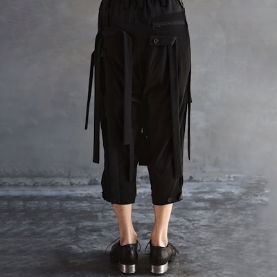 Yohji Yamamoto SS21 Celana Kasual Button Strap Hitam ND-P52-500 Purchase Yohji Yamamoto SS21 Celana Kasual Button Strap Hitam ND-P52-500