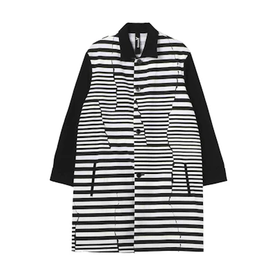 Yohji Yamamoto SS22 Black White Striped Long Jacket Unisex GG-J03-020-1