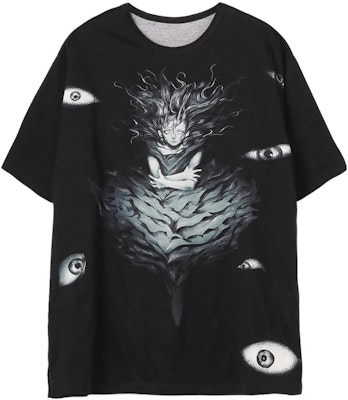 ヨウジヤマモト SS22 アイプリント オーバーサイズ ユニセックス ブラックTシャツ FG-T87-273-1 Order ヨウジヤマモト SS22 アイプリント オーバーサイズ ユニセックス ブラックTシャツ FG-T87-273-1