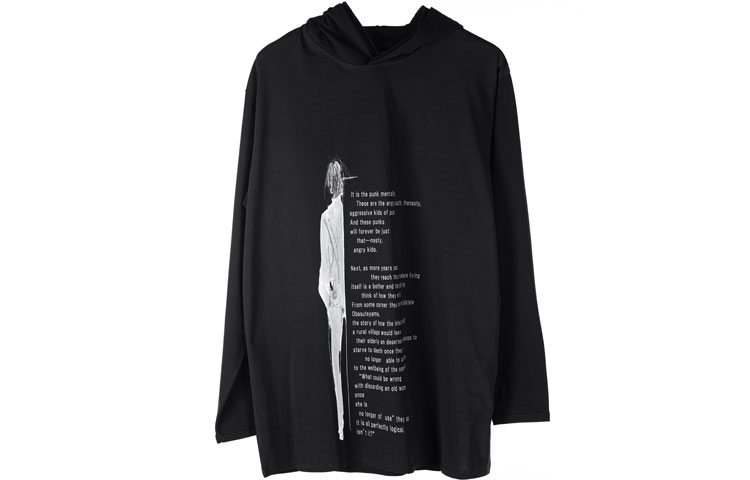 Order ヨウジヤマモト SS22 グラフィティプリントフーディー 長袖Tシャツ ブラック メンズ. FG-T69-275-1