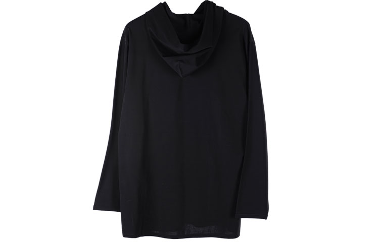 Lookbook ヨウジヤマモト SS22 グラフィティプリントフーディー 長袖Tシャツ ブラック メンズ. FG-T69-275-1