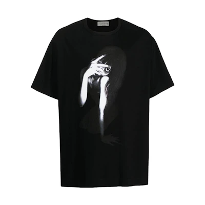 Yohji Yamamoto SS22 Graphic Print Cotton Short Sleeve T-Shirt Black HG-T84-083-1