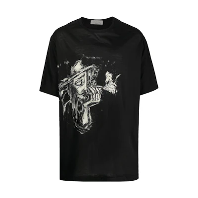 Yohji Yamamoto SS22 Graphic Print Crewneck T-Shirt Men’s Black HGT70272