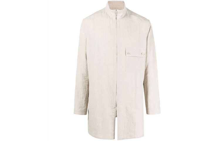 Yohji Yamamoto SS22 High-Neck Long-Sleeve Jacket Beige Menswear HG-B28-301-1