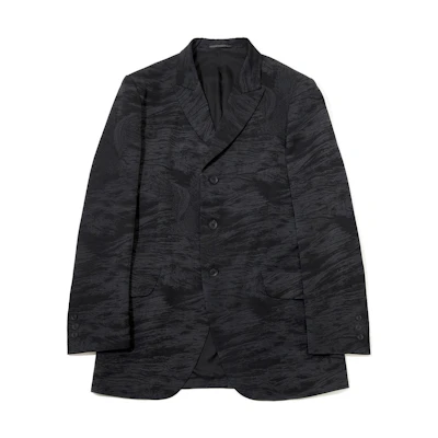 Yohji Yamamoto SS22 Tie-Dye Print Collared Long Sleeve Jacket Black Men HE-J43-511-1