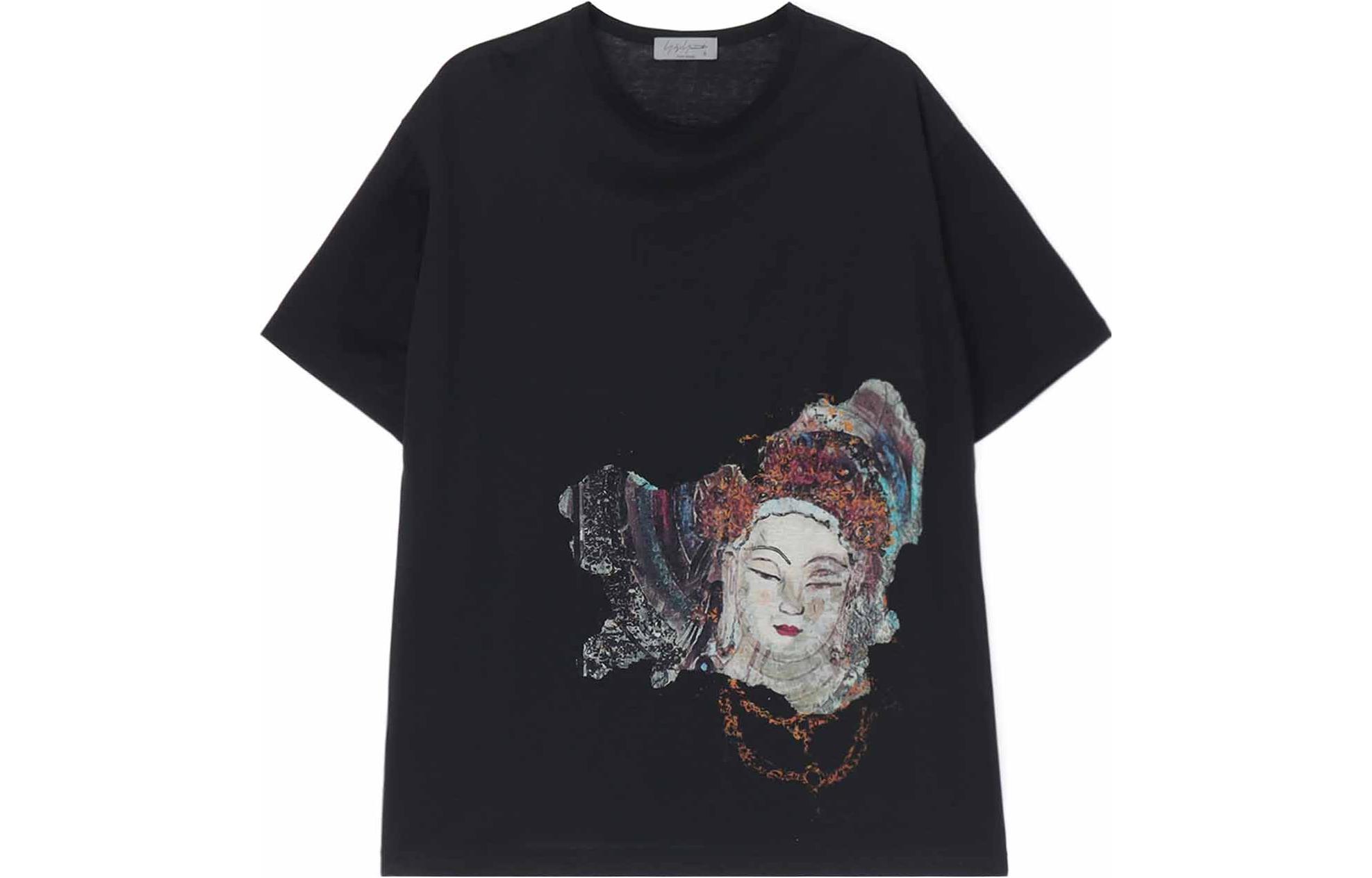 Yohji Yamamoto SS23  Black Graphic Print Crewneck T-Shirt HZ-T24-271-1-03