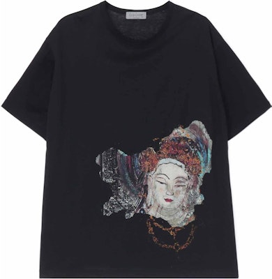 ヨウジヤマモト SS23 ブラック グラフィックプリント クルーネックTシャツ HZ-T24-271-1-03 Buy ヨウジヤマモト SS23 ブラック グラフィックプリント クルーネックTシャツ HZ-T24-271-1-03