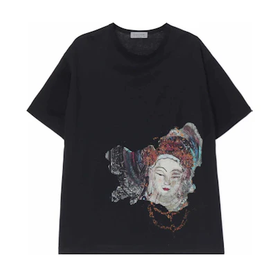 Yohji Yamamoto SS23 Black Graphic Print Crewneck T-Shirt HZ-T24-271-1-03