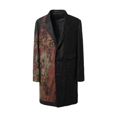 Yohji Yamamoto SS23 Colorblock Text Print Long Sleeve Jacket for Men HZ-J31-814-1