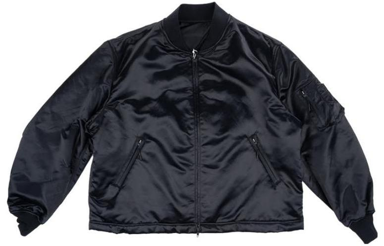 Yohji Yamamoto SS23 Letter Logo Padded Bomber Jacket Black HP-134-4BB-W