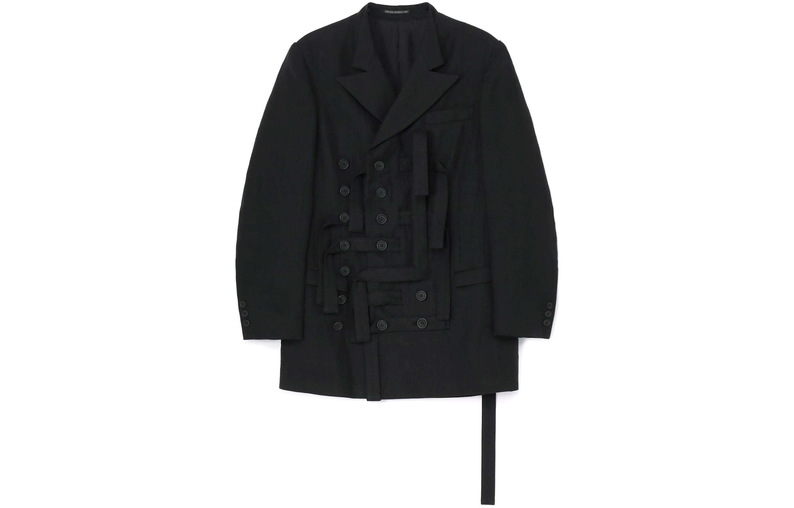 Yohji Yamamoto SS24 Loose-Fit Button Jacket Black Unisex HS-J55-359-1