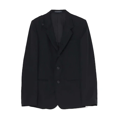 Yohji Yamamoto SS24 Minimalist Black Button-Up Jacket HS-J03-240-1