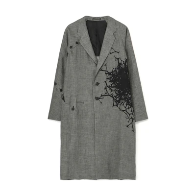 Yohji Yamamoto SS24 Multi-Fabric Button-Up Jacket Grey HS-J43-807-1