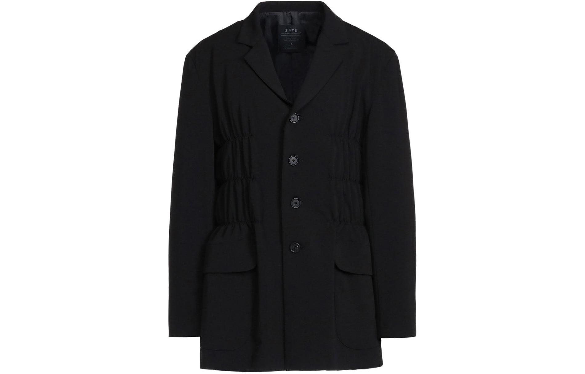 Yohji Yamamoto SS24 S'YTE Black Pleated Hourglass Unisex Jacket UU-J03-912-1