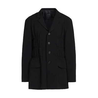 Yohji Yamamoto SS24 S'YTE Black Pleated Hourglass Unisex Jacket UU-J03-912-1