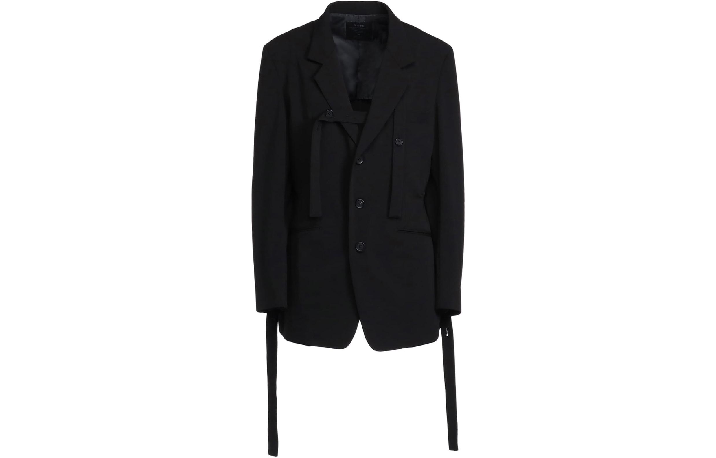 Yohji Yamamoto SS24 S'YTE Black Single-Breasted Belted Jacket UU-J06-912-1