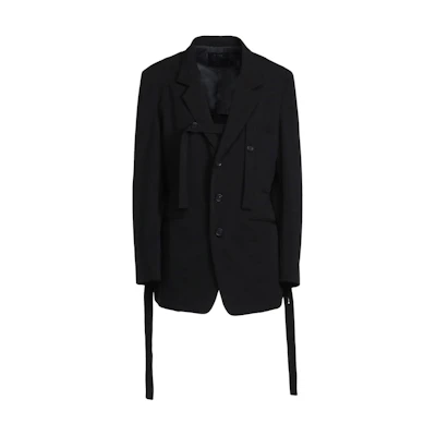 Yohji Yamamoto SS24 S'YTE Black Single-Breasted Belted Jacket UU-J06-912-1