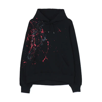 Yohji Yamamoto SS24 S'YTE Paint-Splatter Hoodie Unisex Black UU-T25-019-1