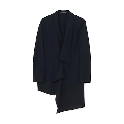 Yohji Yamamoto SS24 Wool Balance Solid Color Jacket Black FS-J14-132-1