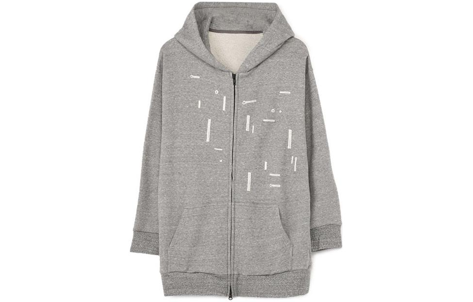Yohji Yamamoto Striped Print Zip-Up Hoodie Jacket Unisex Grey YX-T63-066-1