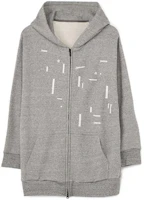 Yohji Yamamoto Striped Print Zip-Up Hoodie Jacket Unisex Grey YX-T63-066-1 Yohji Yamamoto Striped Print Zip-Up Hoodie Jacket Unisex Grey YX-T63-066-1