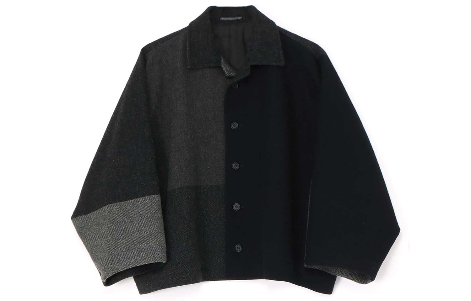 Yohji Yamamoto Tweed Checkered Jacket Unisex Black Grey FJ-J27-130-1