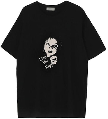 ヨウジヤマモト ユニセックス ブラックロゴ スリムフィット クルーネックTシャツ HX-T91-077-1 Buy ヨウジヤマモト ユニセックス ブラックロゴ スリムフィット クルーネックTシャツ HX-T91-077-1