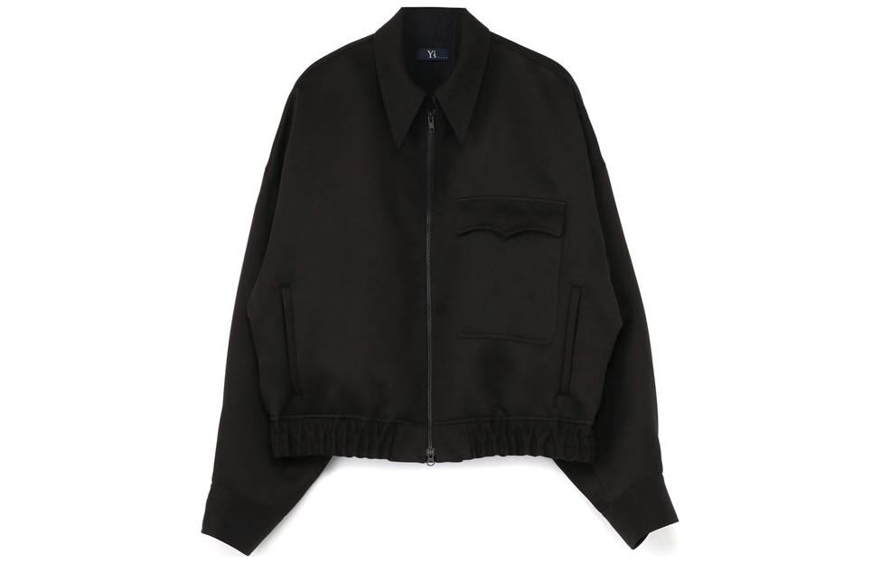Yohji Yamamoto Unisex Solid Black Fitted Zip-Up Jacket with Collar YX-Y40-935-2
