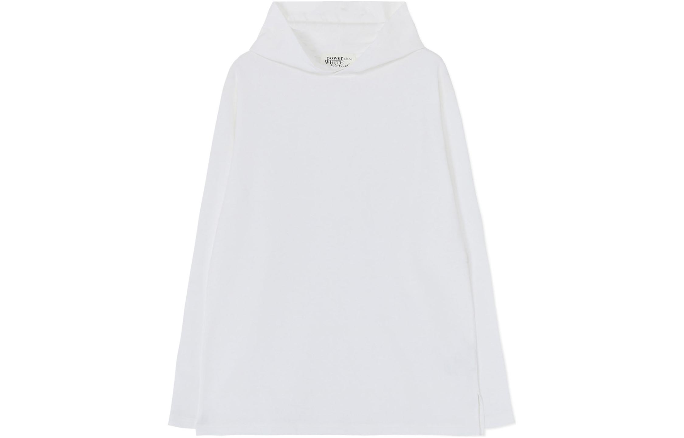 Yohji Yamamoto Unisex White Pullover Hoodie Long Sleeve PJ-T80-080-1