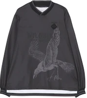Yohji Yamamoto V-Neck Loose-Fit Sweatshirt Eagle Print Charcoal Gray SJ-T10-802-2 Yohji Yamamoto V-Neck Loose-Fit Sweatshirt Eagle Print Charcoal Gray SJ-T10-802-2