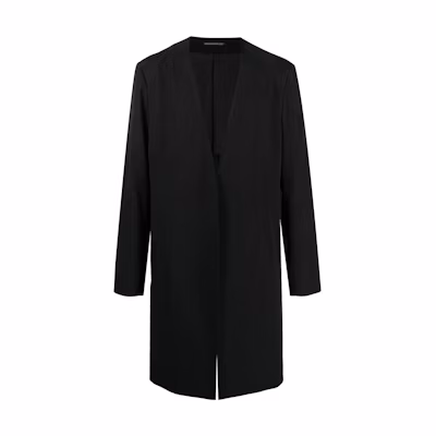 Yohji Yamamoto V-Neck Wool Long Sleeve Jacket Black ( Mid-Length Design) HG-J11-100